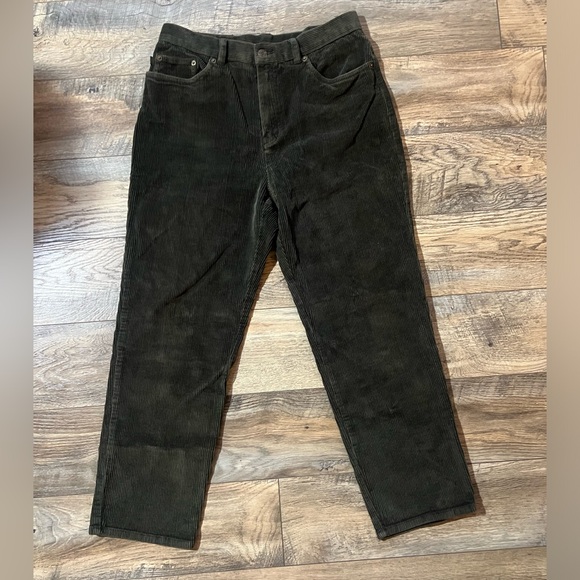 Lauren Jeans Co. Ralph Lauren Pants Women's 12p Green Corduroy Straight 31x26 - Picture 1 of 5